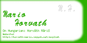 mario horvath business card